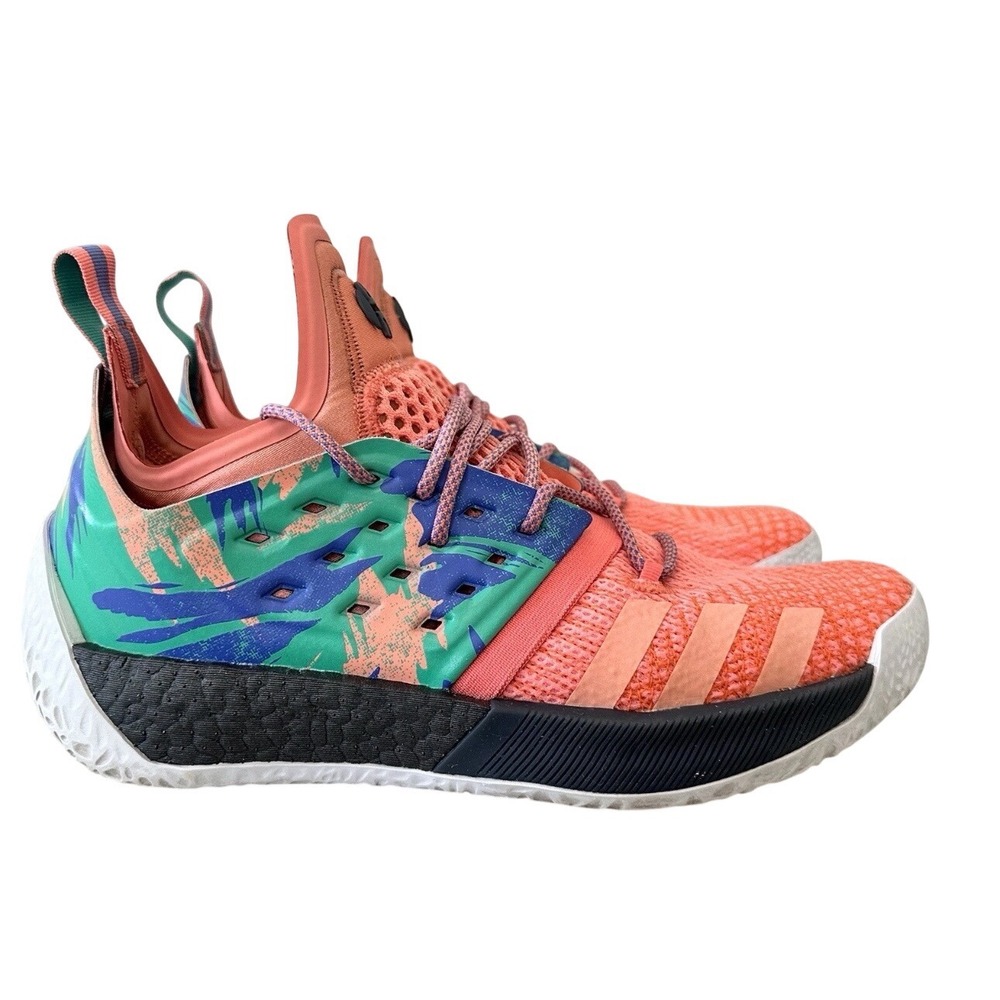 Adidas Basketball‎ Shoes Pink Green Multicolor Lace-Up Athletic Men's 8